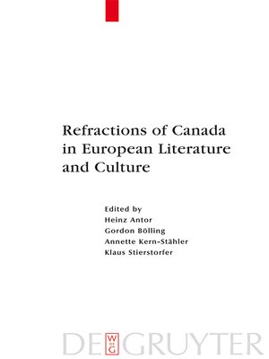 cover image of Refractions of Canada in European Literature and Culture